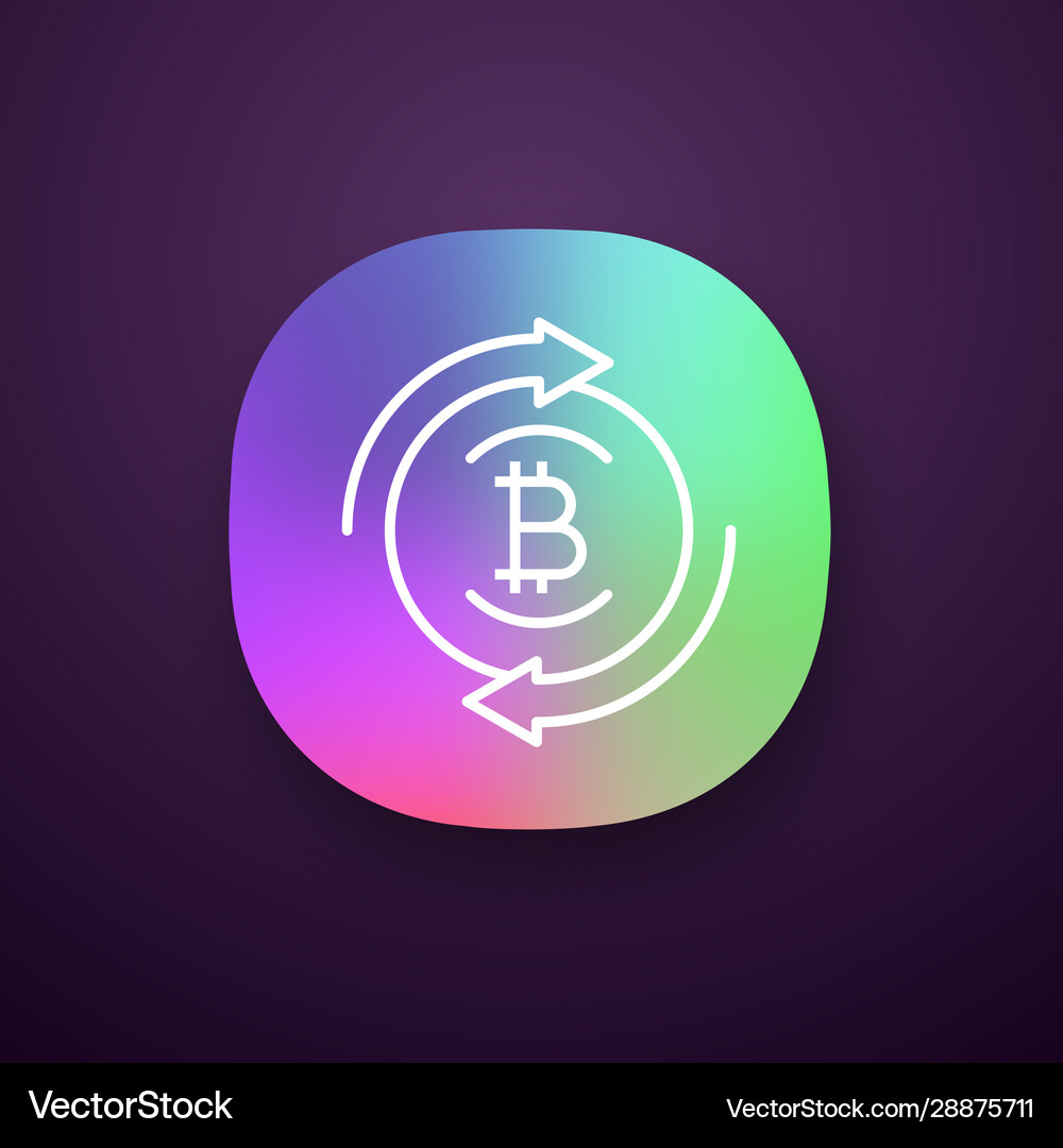 Bitcoin exchange app icon – Royalty-Free Vector | VectorStock