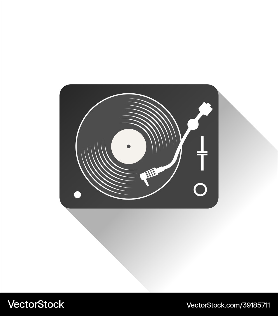 Black and White Turntable Icon Vector Image