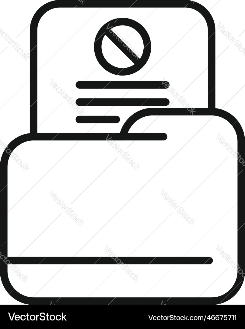 Blacklist data folder icon outline Blacklist data folder icon outline vector image