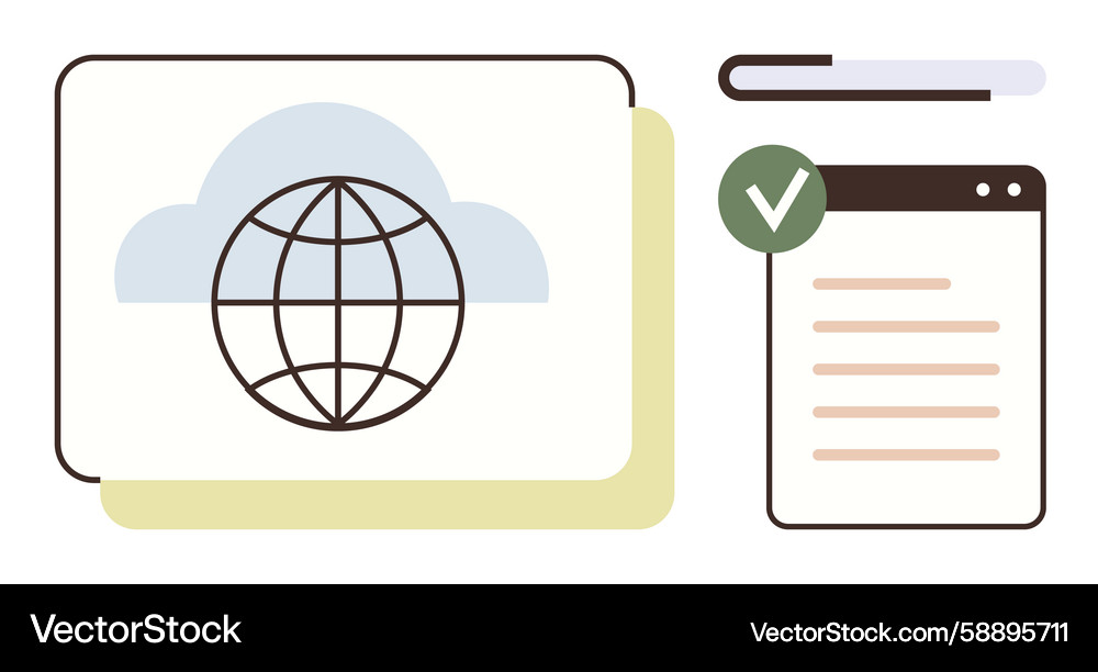 Cloud-based global access with documents and data Cloud-based global access with documents and data Vector Image