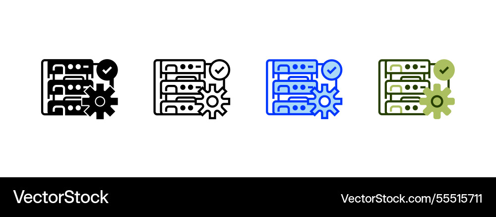 Control panel server solid icon linear style sign Control panel server solid icon linear style sign vector image