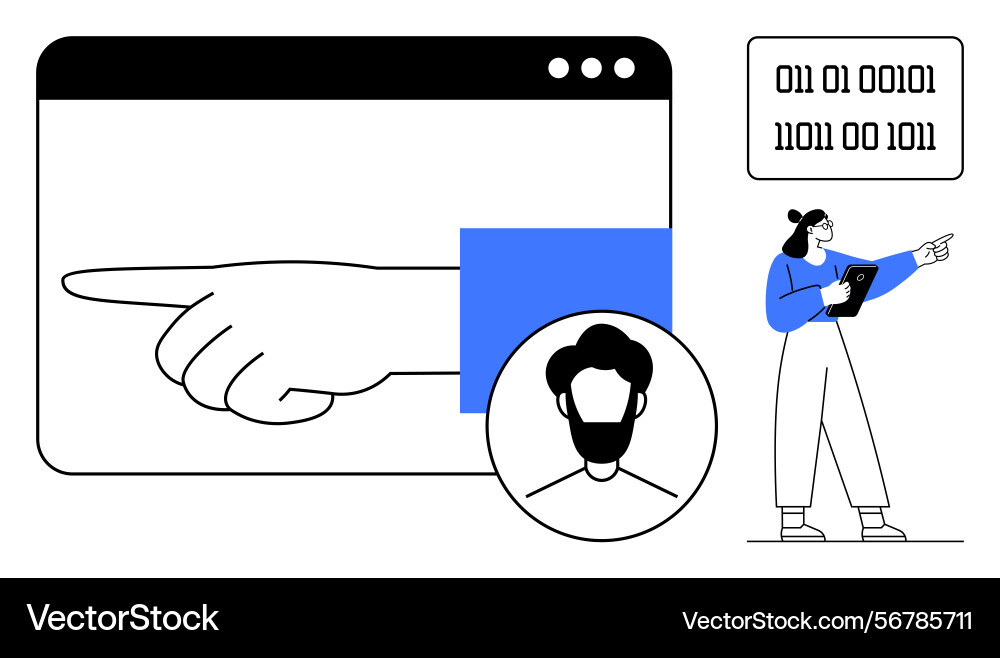 Digital interaction concept with gesture Digital interaction concept with gesture vector image