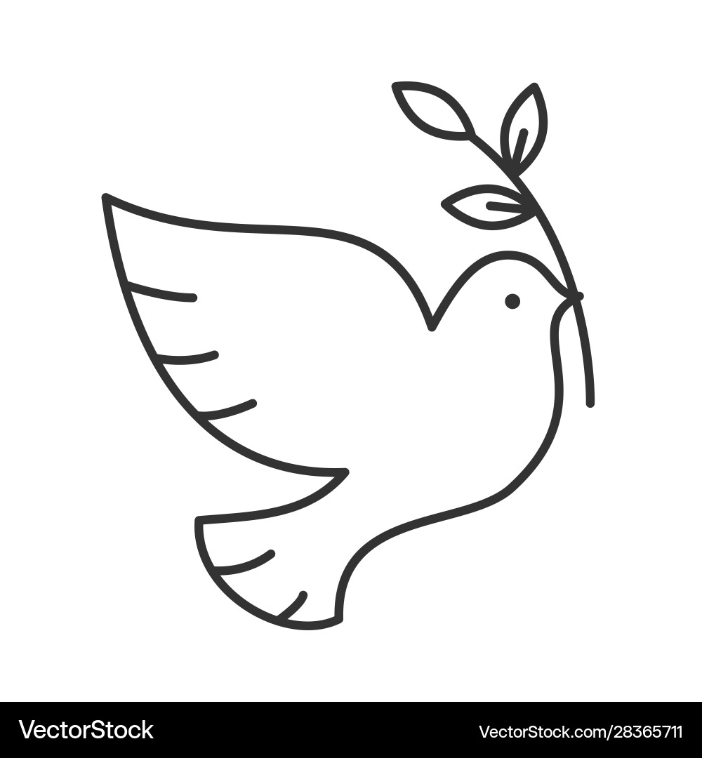 Dove with Olive Branch Icon vector image