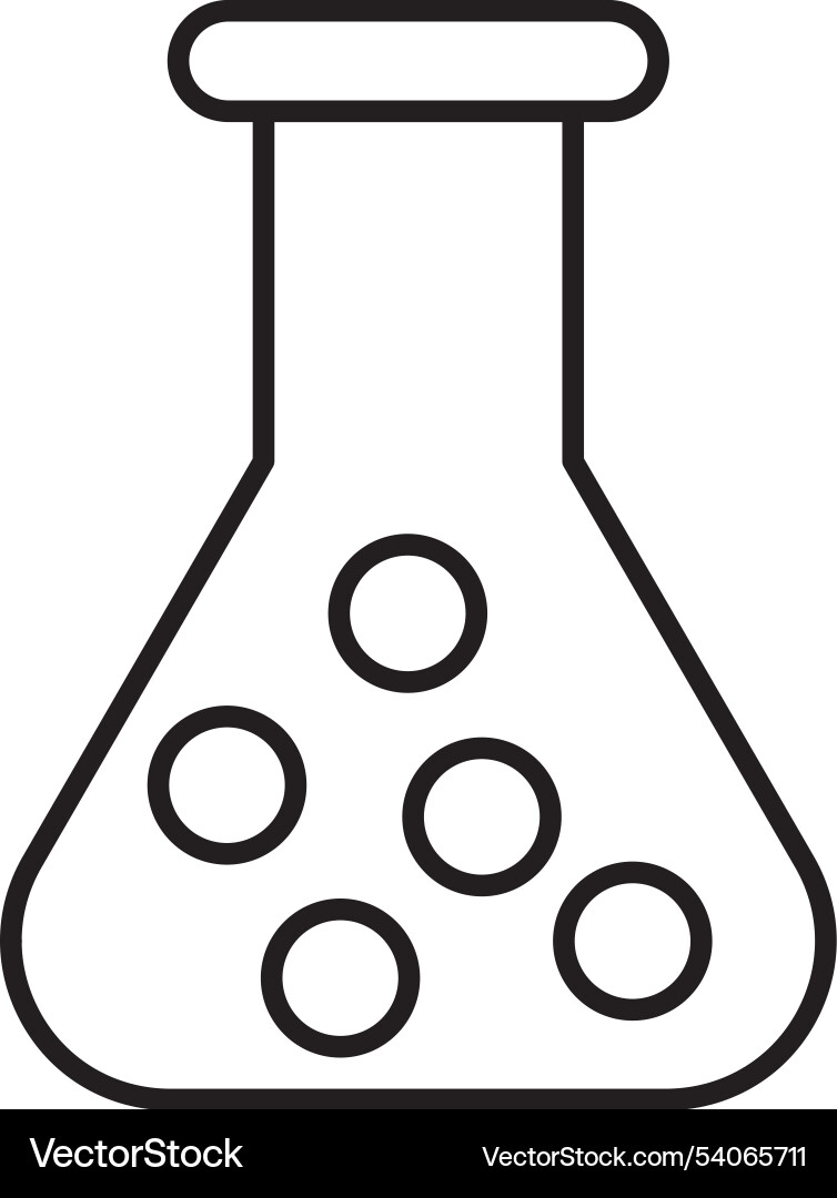Flask line icon design vector image