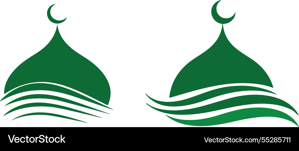 Islamic mosque logo Royalty Free Vector Image - VectorStock