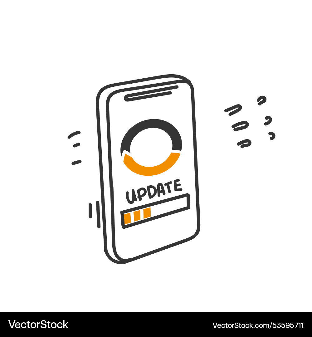 System Update Loading Doodle vector image