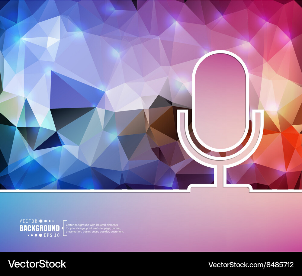 Abstract Polyhedron Microphone Background Vector Image