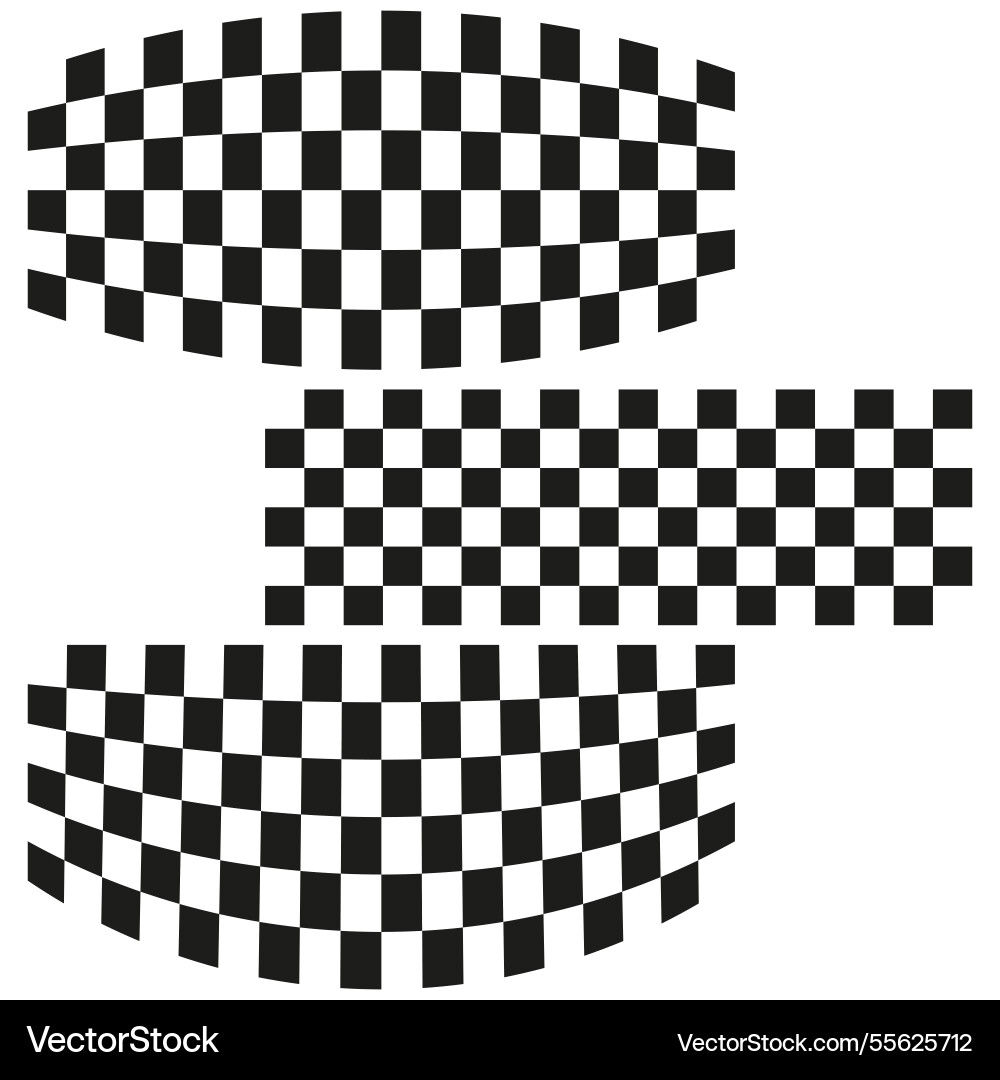 Curved checkerboard pattern racing flag element Curved checkerboard pattern racing flag element vector image