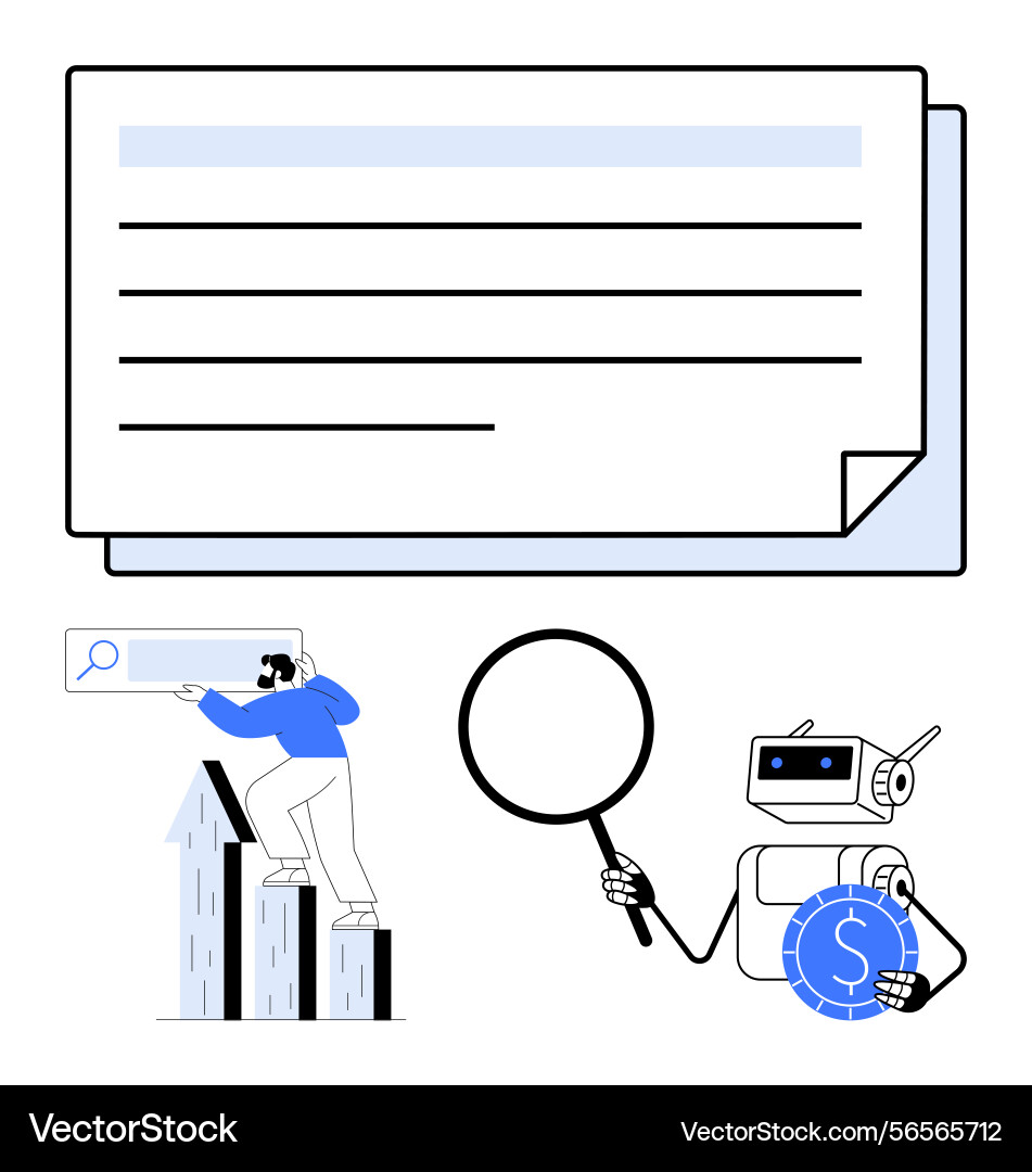 Data analysis search optimization and automation Data analysis search optimization and automation vector image