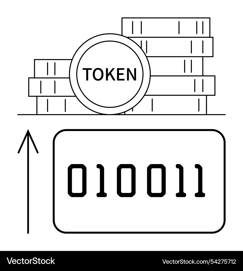 Digital tokens and binary code highlighting crypto – Royalty-Free Vector |  VectorStock