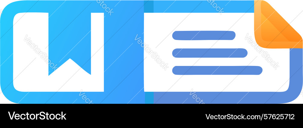 Document and bookmark in modern gradient style vector image