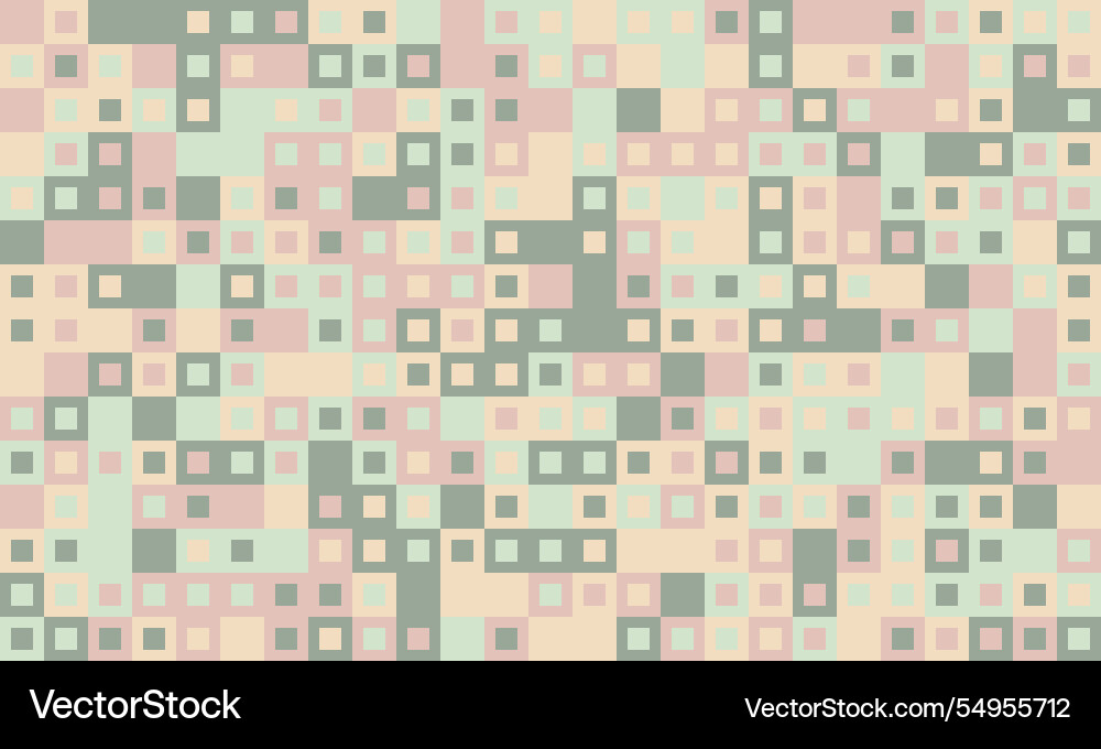 Geometric grid pattern with textured cubes vector image