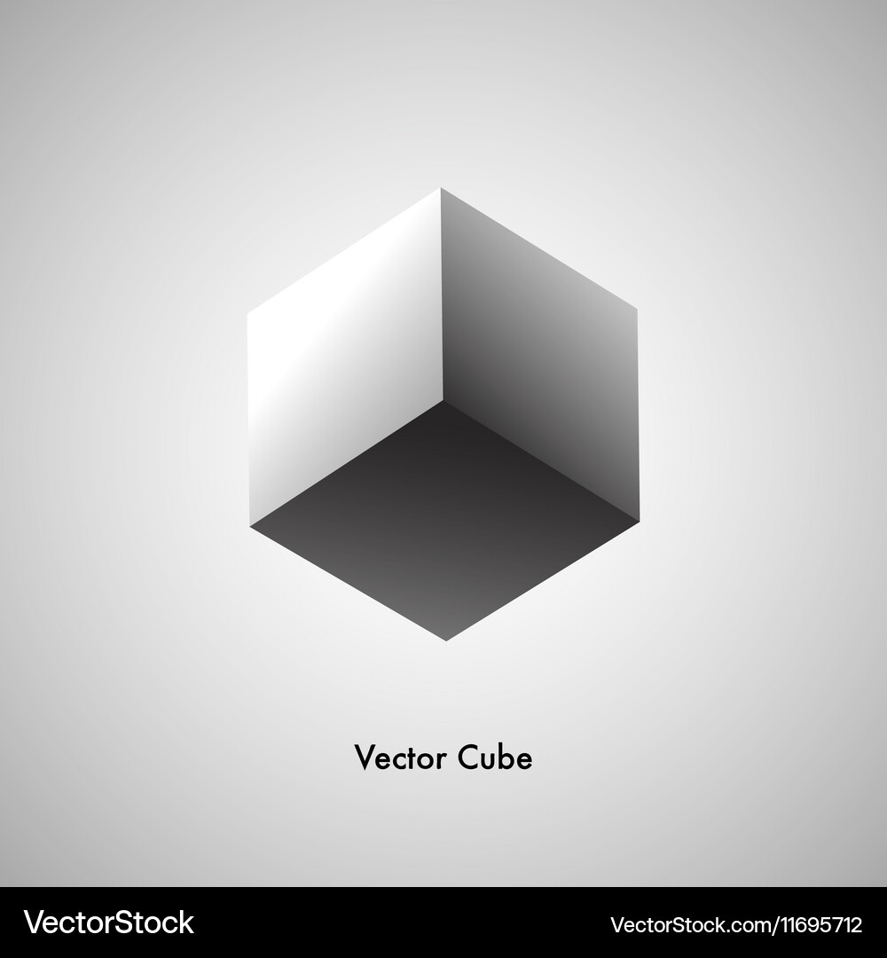 Grayscale cube Vector Image