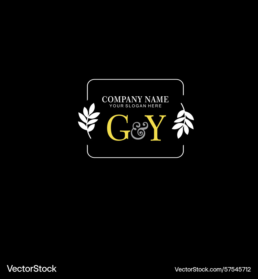 Gy initial logo with botanical circle design Gy initial logo with botanical circle design Vector Image
