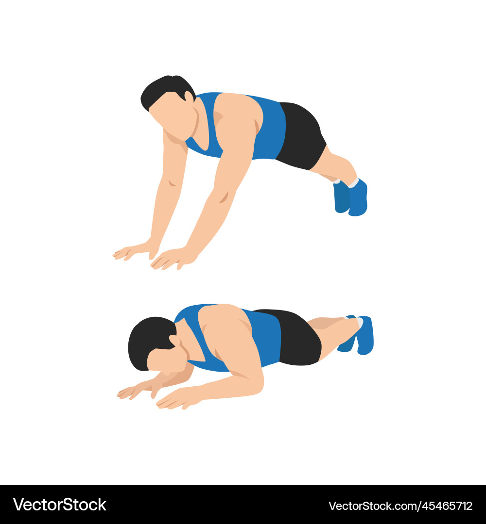 Man Performing Sphinx Push-Up vector image