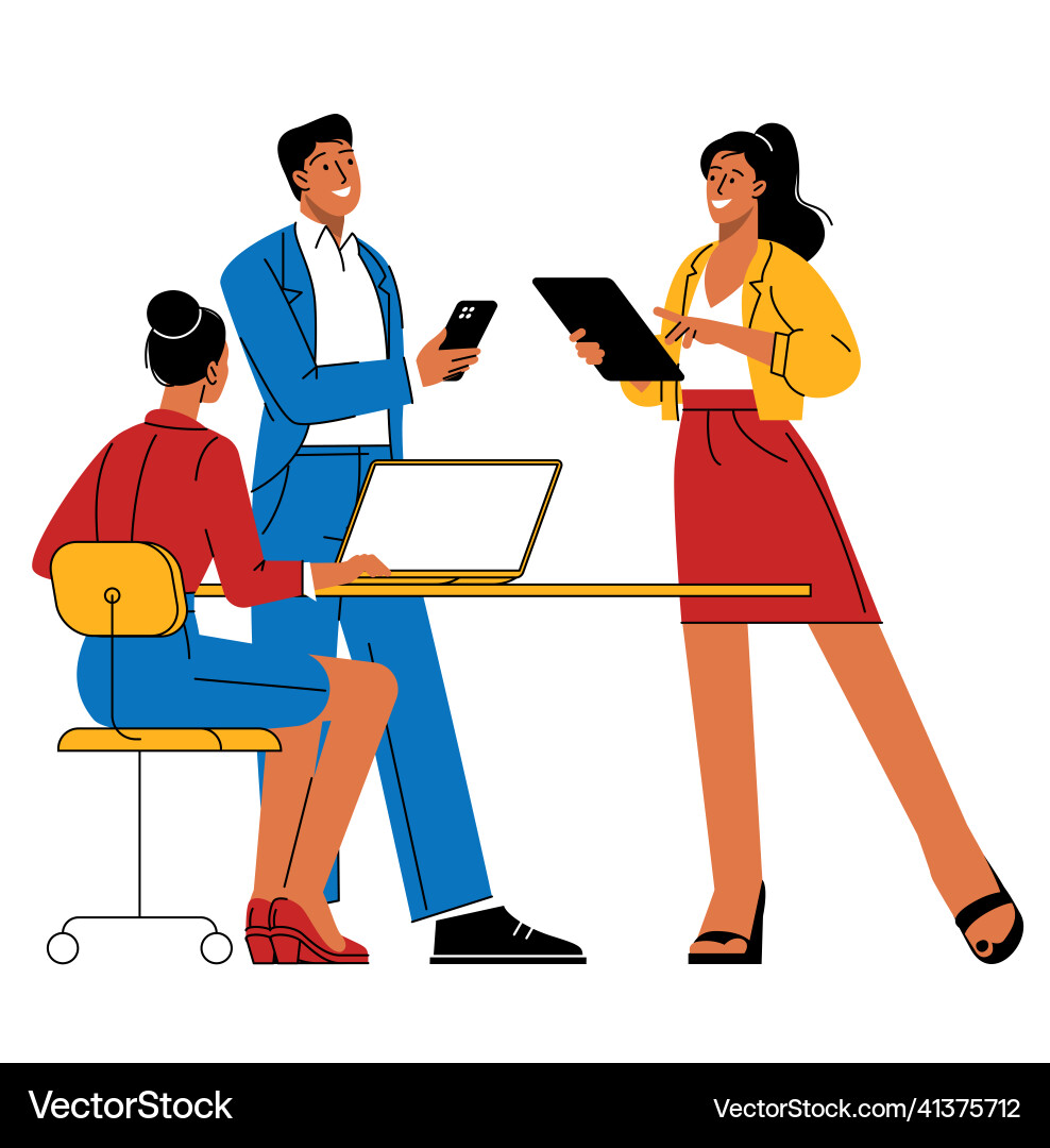 Managers are discussing business issues Managers are discussing business issues vector image