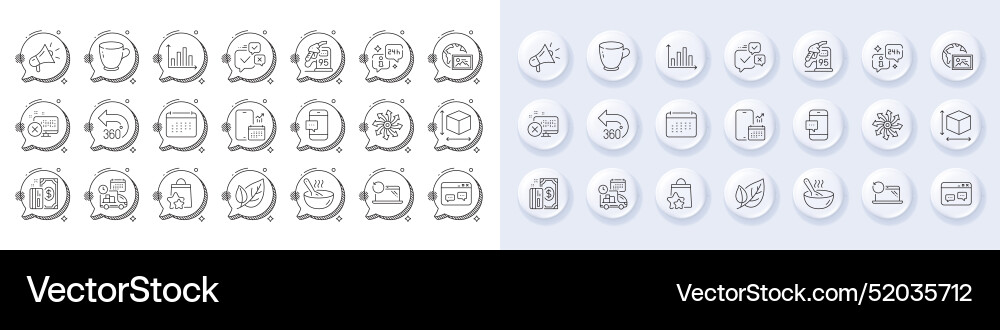 Phone calendar versatile and browser window line Phone calendar versatile and browser window line vector image