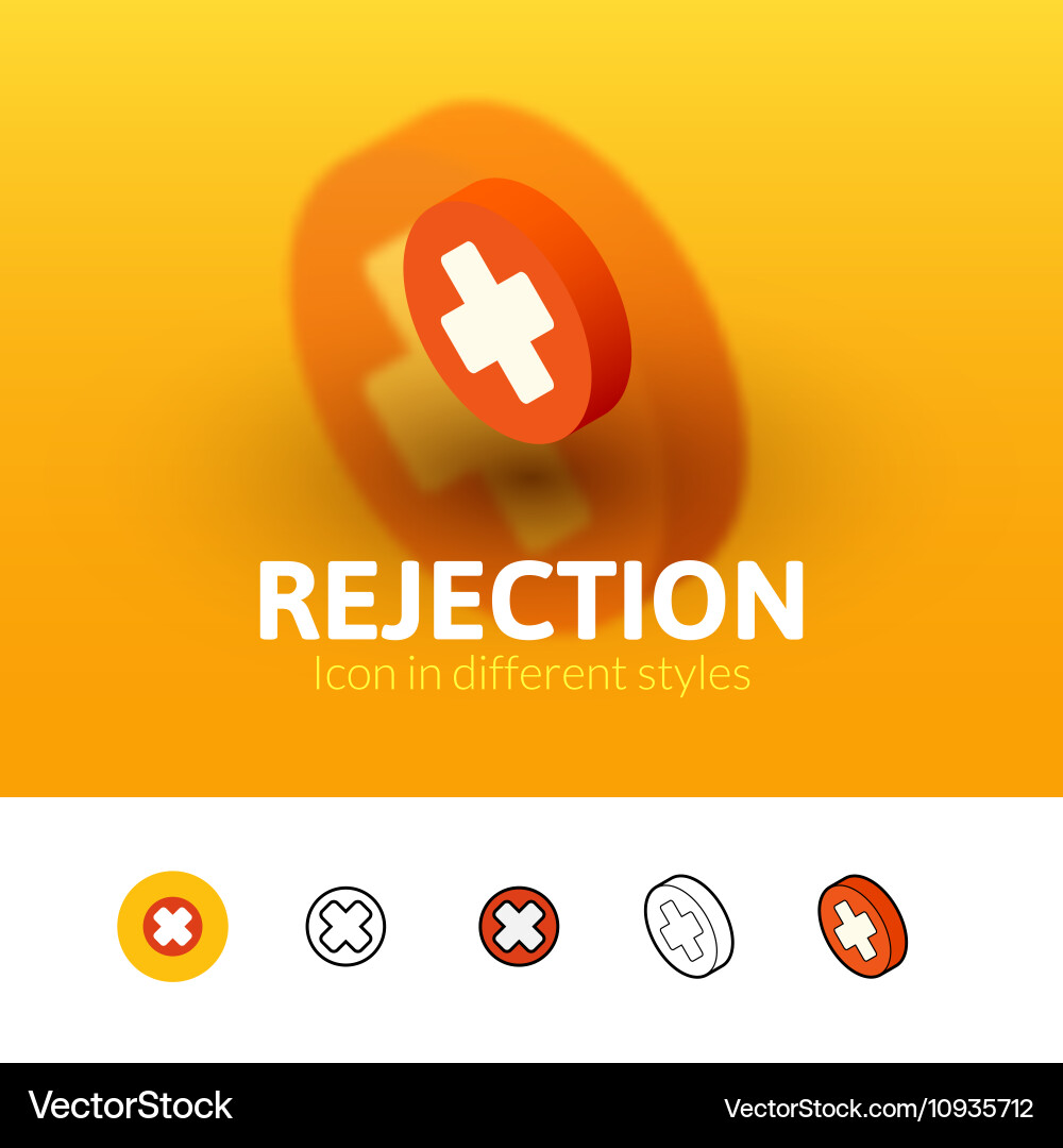 Rejection icon in different style vector image