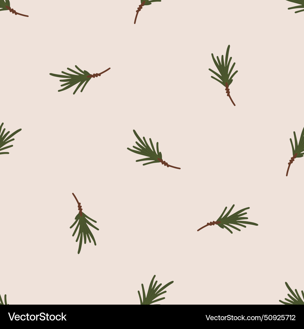 Simple seamless pattern with fir twig conifer Simple seamless pattern with fir twig conifer vector image