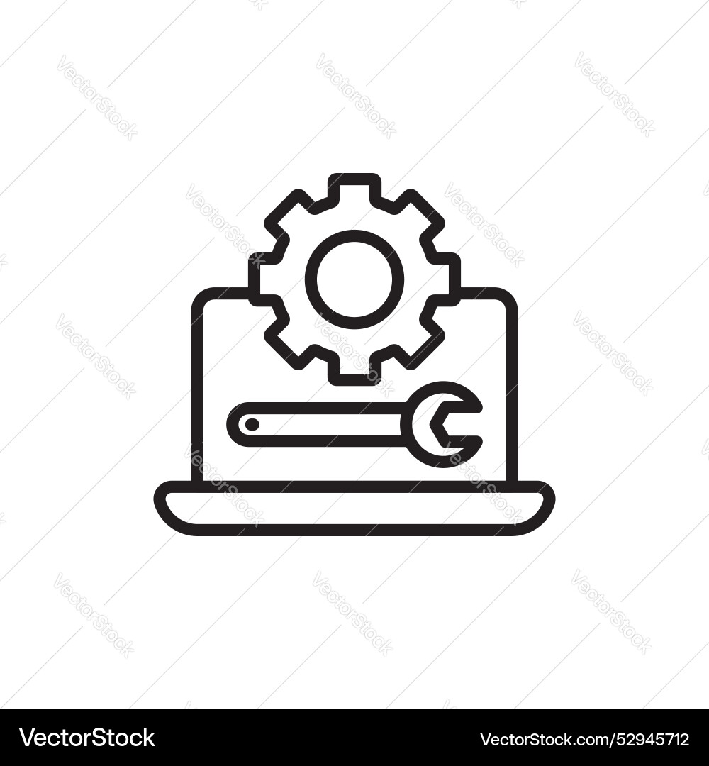 Software engineering line icon isolated on white Vector Image