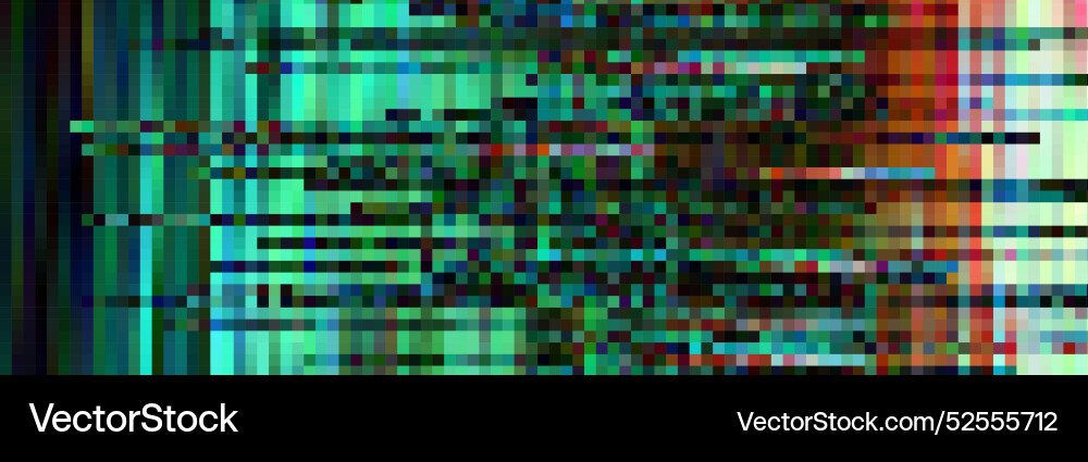 Trendy glitch pattern on dark background abstract Trendy glitch pattern on dark background abstract vector image