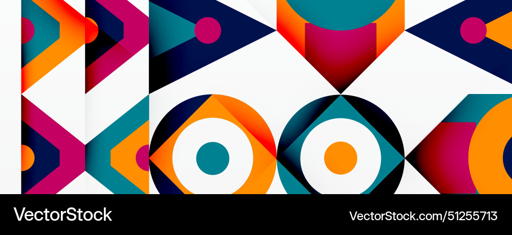 A colorful geometric pattern with arrows Vector Image