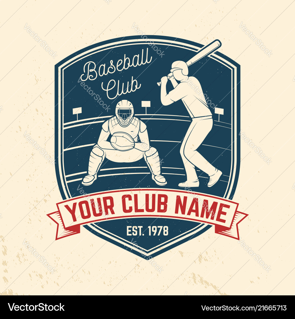 Baseball Club Badge - Vintage Style Vector Image