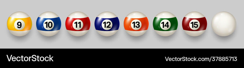Colorful Pool Balls with Numbers Vector Image