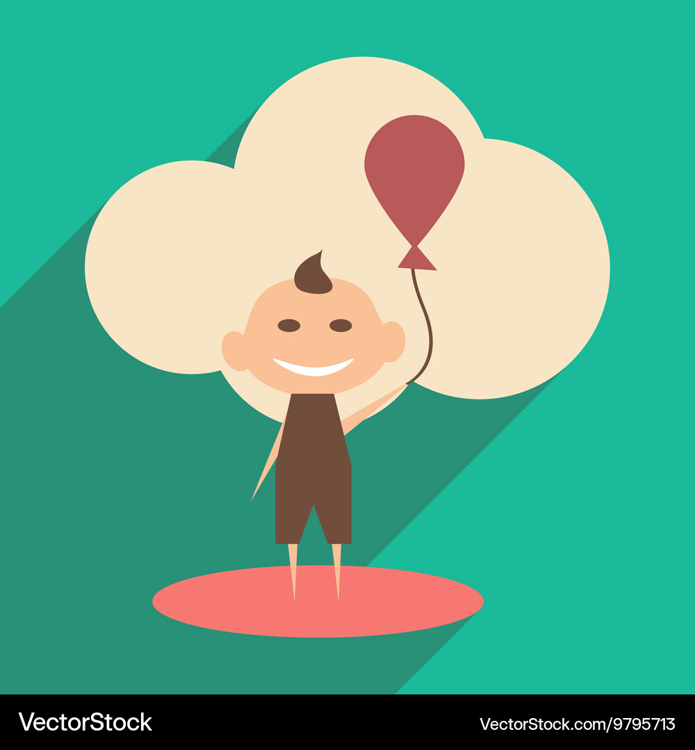 Flat with shadow icon and mobile application child Vector Image