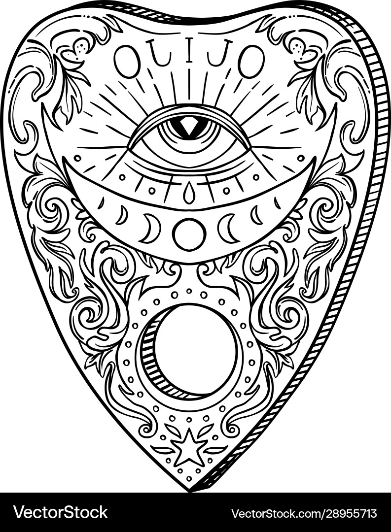 Heart-shaped planchette for spirit talking board Heart-shaped planchette for spirit talking board vector image