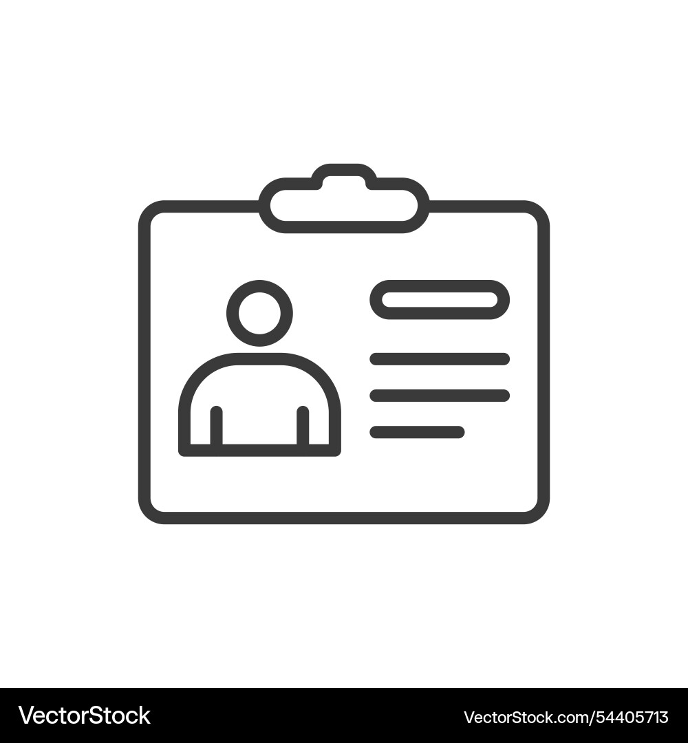 Id pass icon in line design card access Id pass icon in line design card access vector image
