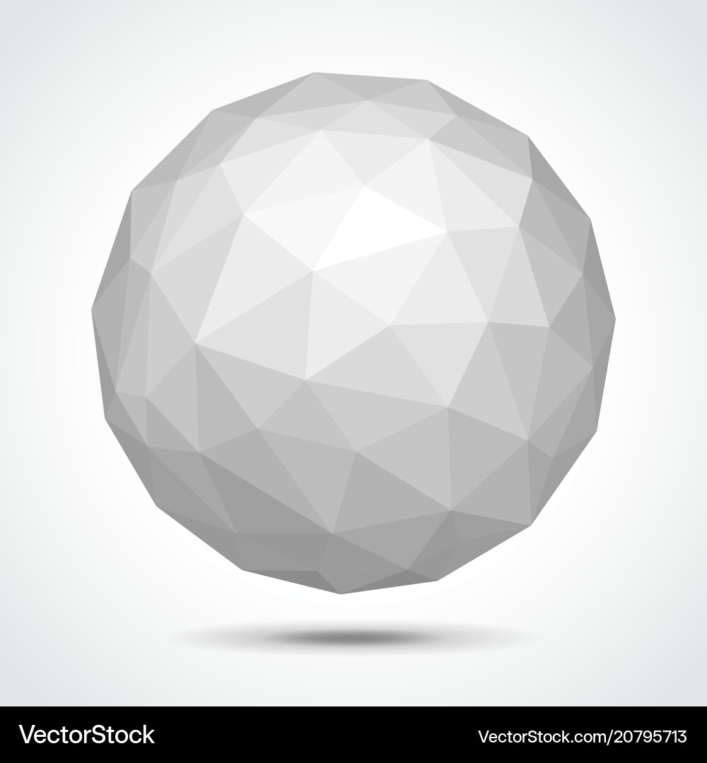 Low Poly White Sphere Royalty Free Vector Image