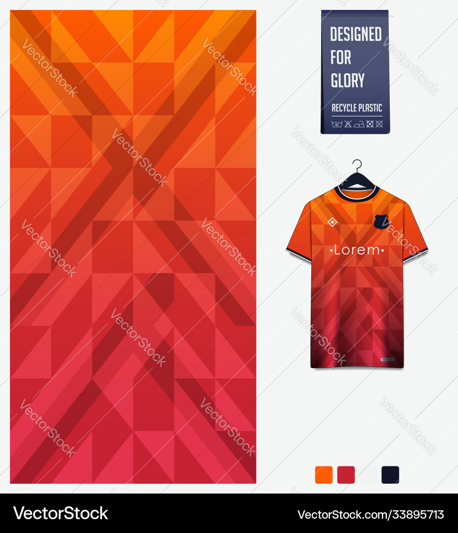Orange Geometric Pattern Fabric Vector Image