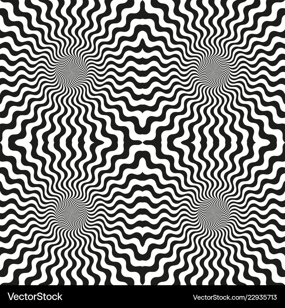 Psychedelic Circular Wavy Pattern Vector Image