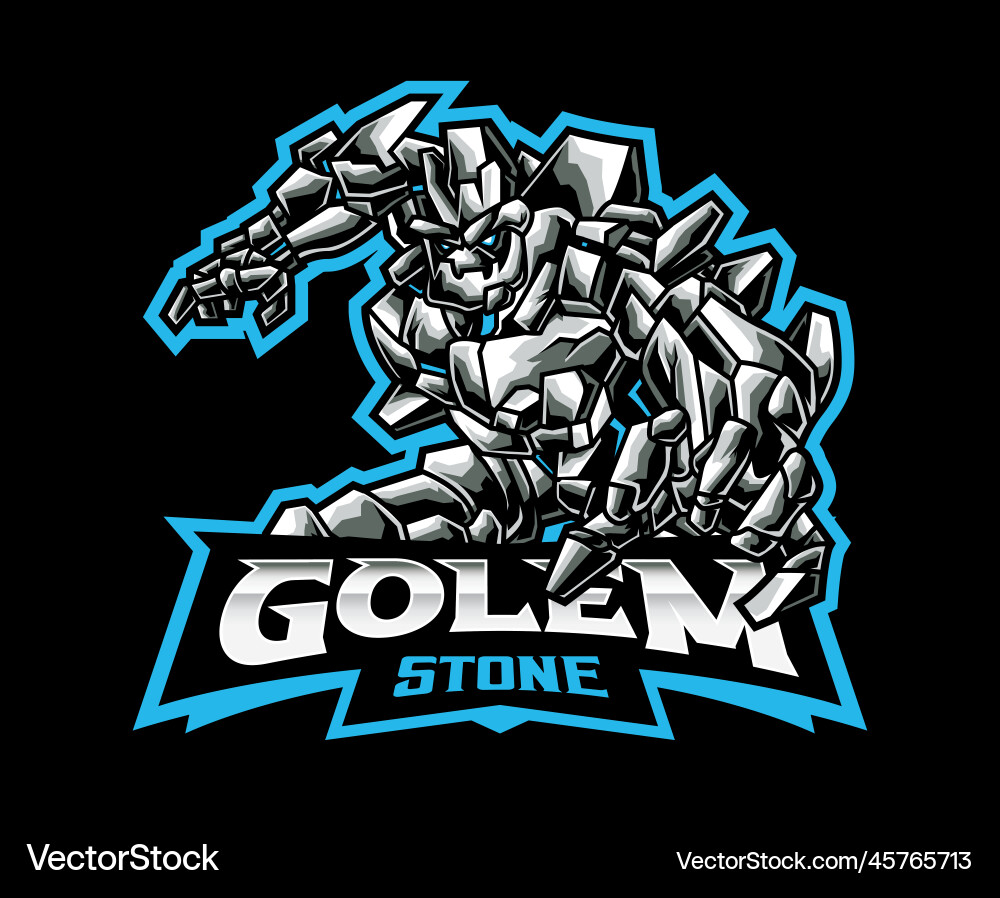 Stein Golem Maskottchen Logo Design Stein Golem Maskottchen Logo Design vektorbild