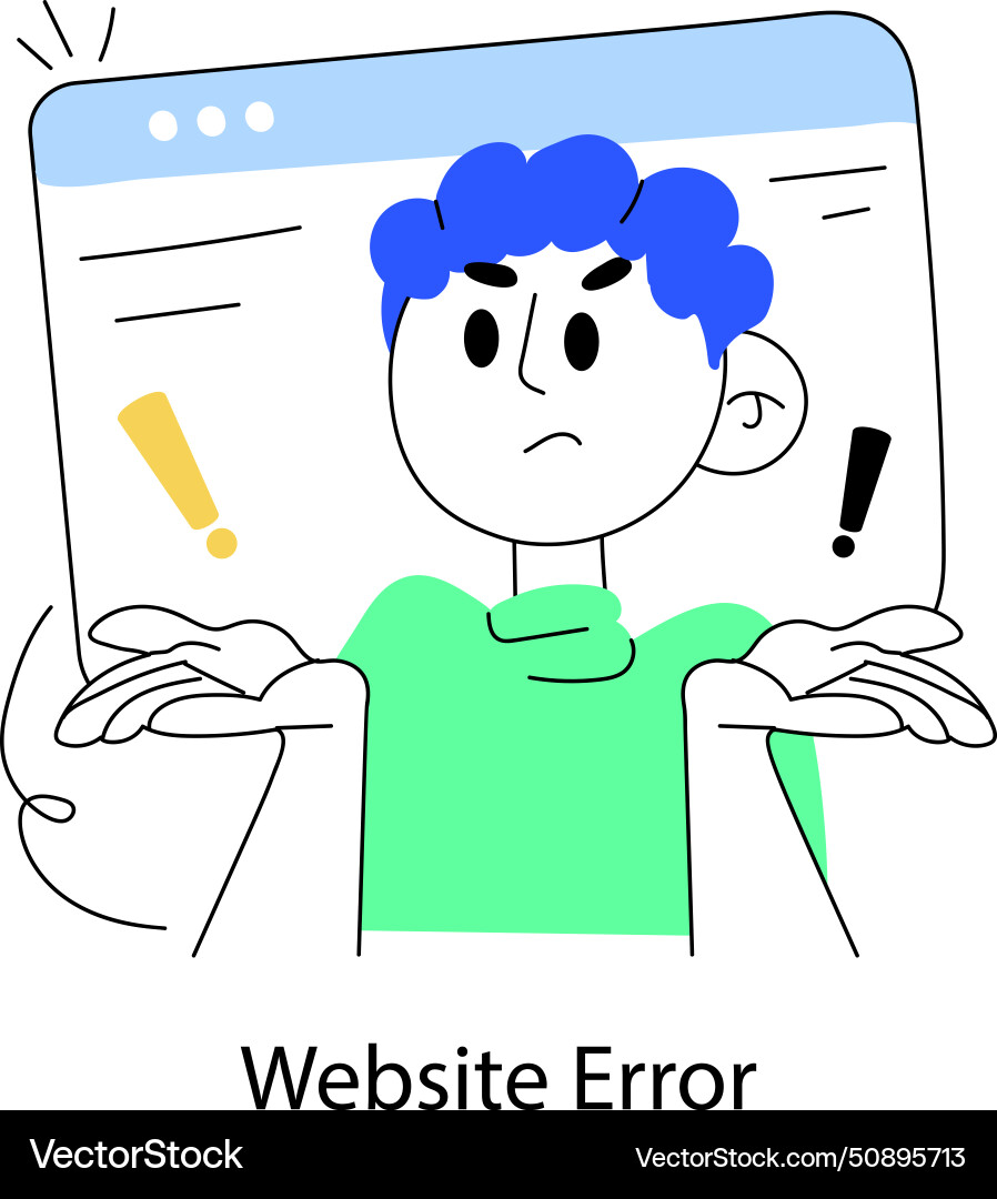 Website error Vector Image