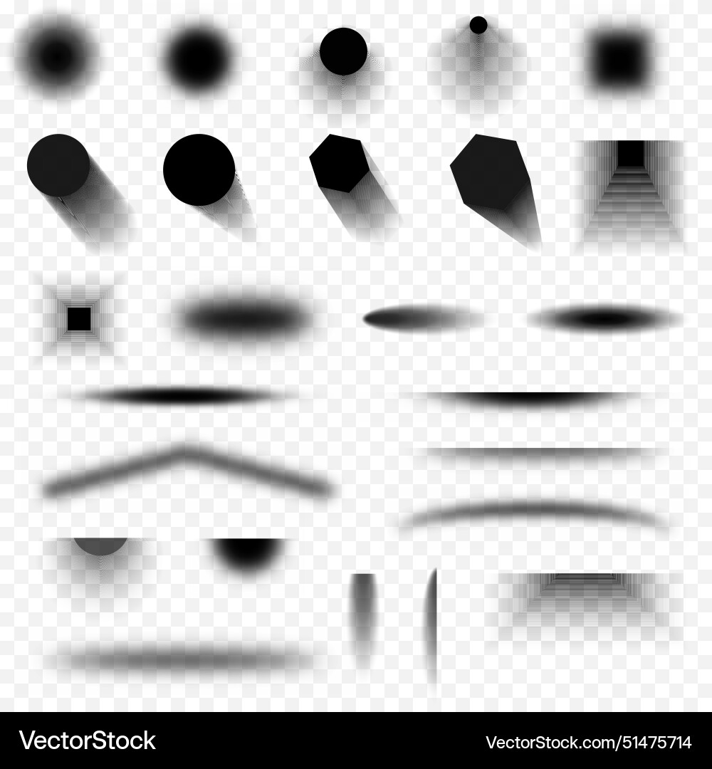 A set of shadows realistic different A set of shadows realistic different Vector Image
