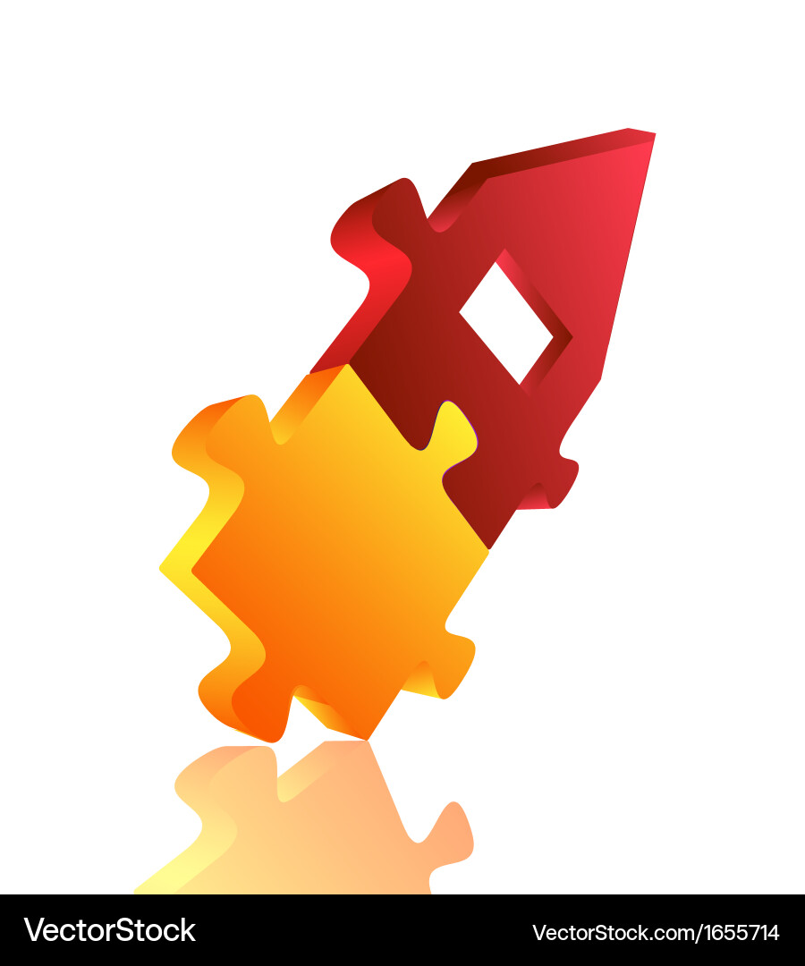 Abstract 3d puzzle design element vector image