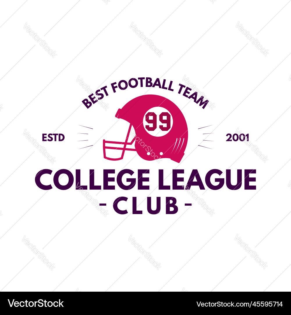 American football logo template-college league vector image