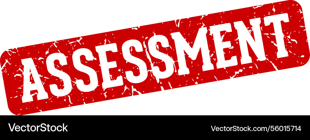 Assessment rectangular sign stamp Royalty Free Vector Image