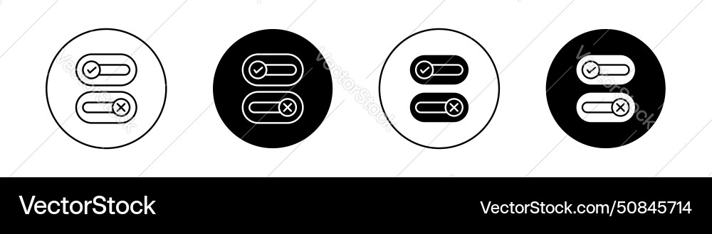 Boolean icon set true and false symbol right Boolean icon set true and false symbol right Vector Image
