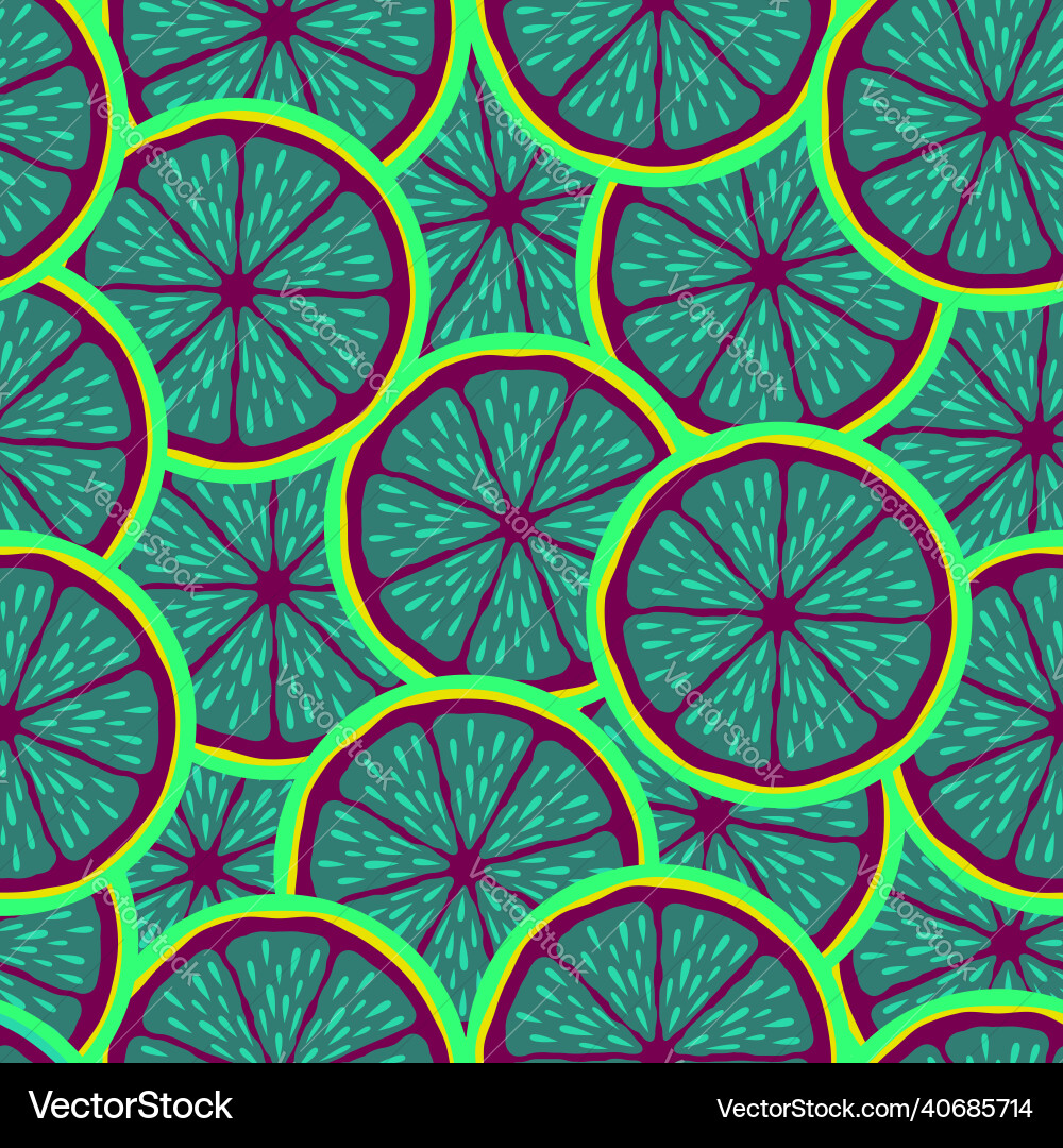 Citrus Slice Pattern - Lemon & Lime vector image