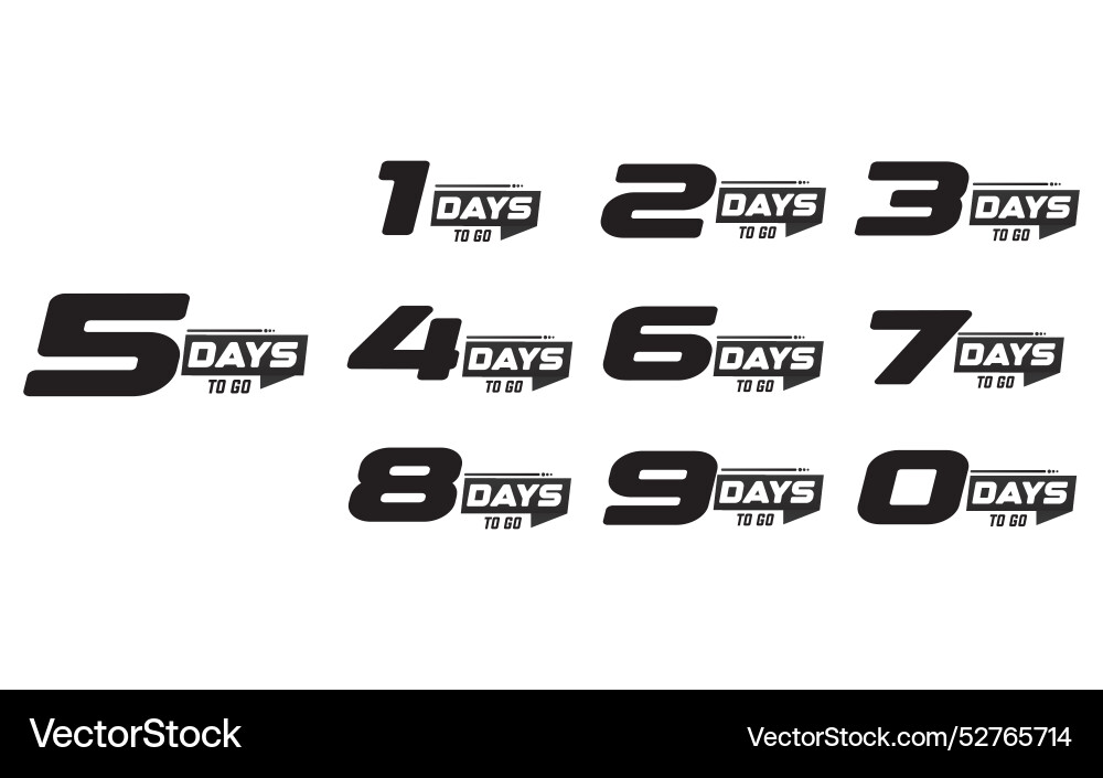 Countdown left days label design count time sale vector image