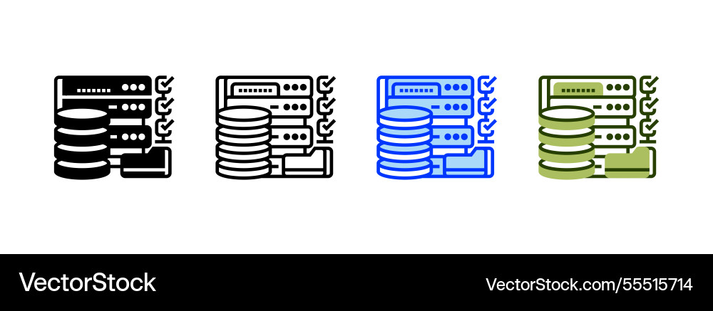 Database solid icon linear style sign for mobile Database solid icon linear style sign for mobile vector image