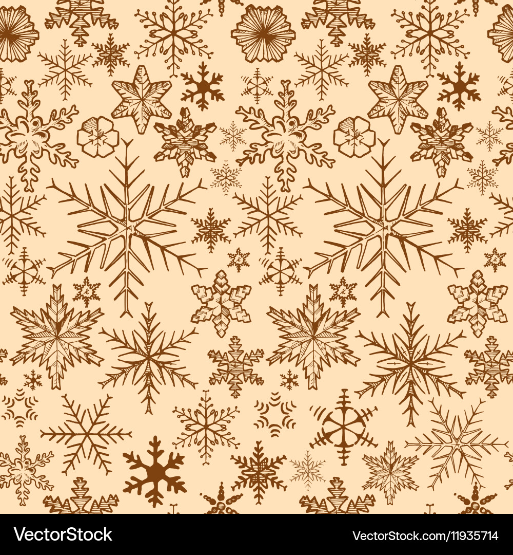 Elegant Ink Snowflake Pattern vector image