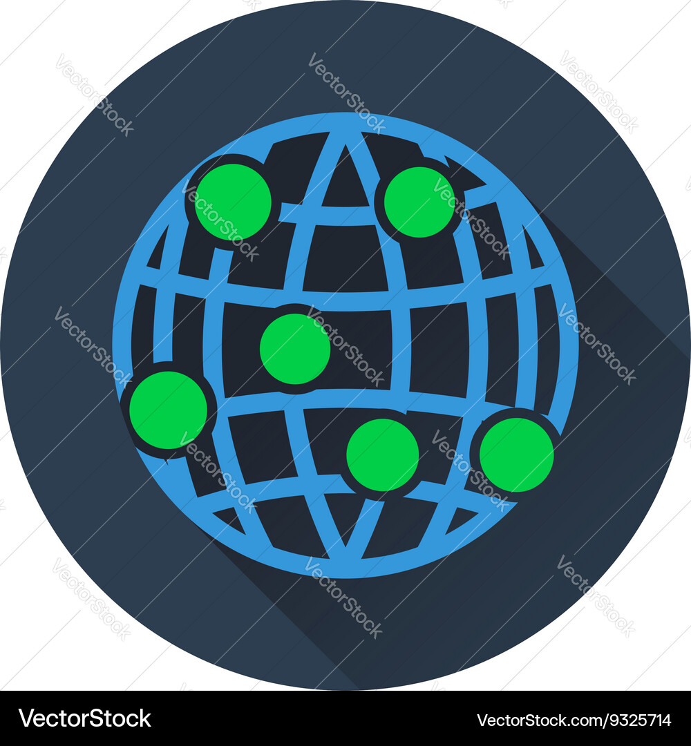 Globe connection point icon Vector Image