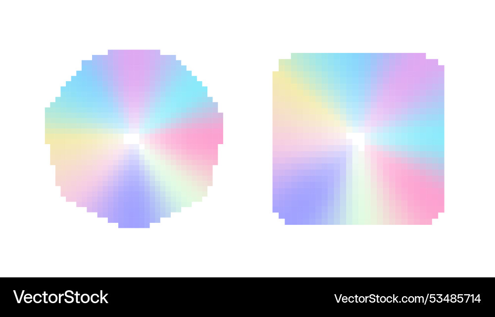 Pastel gradient pixel art circles two pixelated Pastel gradient pixel art circles two pixelated vector image
