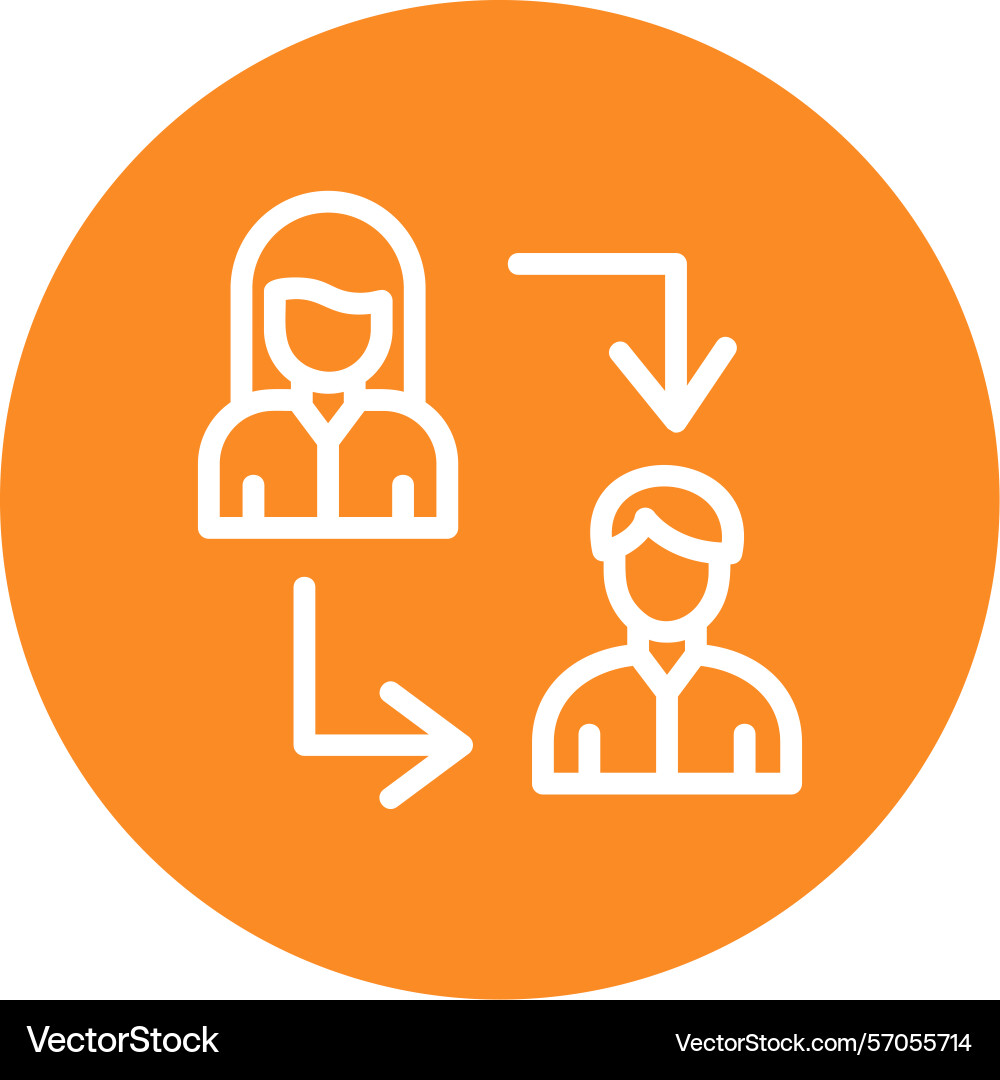 Peer learning line circle style icon design Vector Image