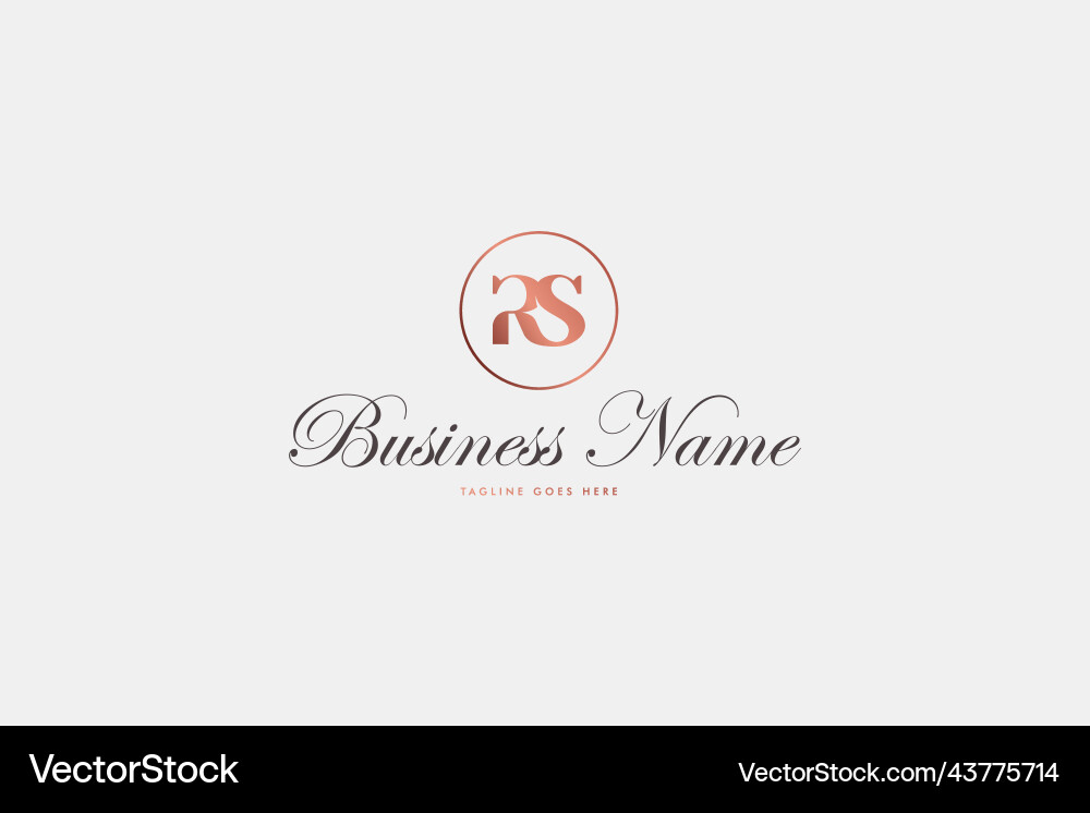 Rs classic logo with fancy script font Vector Image