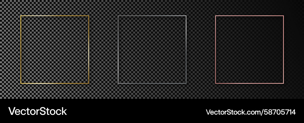 Set of three square frames Vector Image